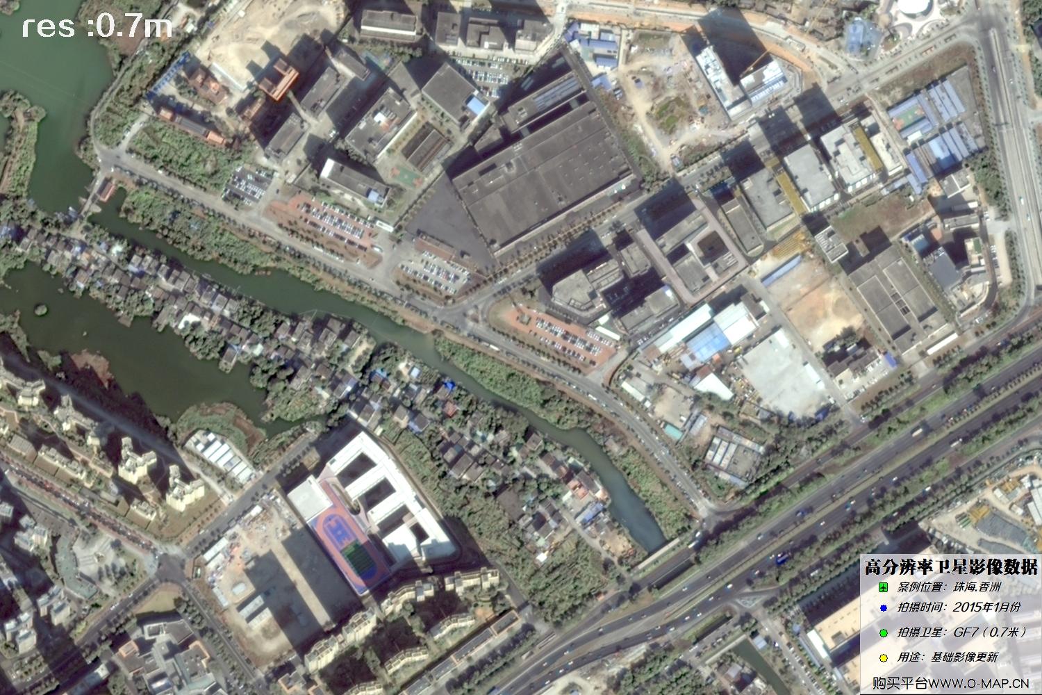 珠海市香洲区2025年1月份高分七号卫星图像