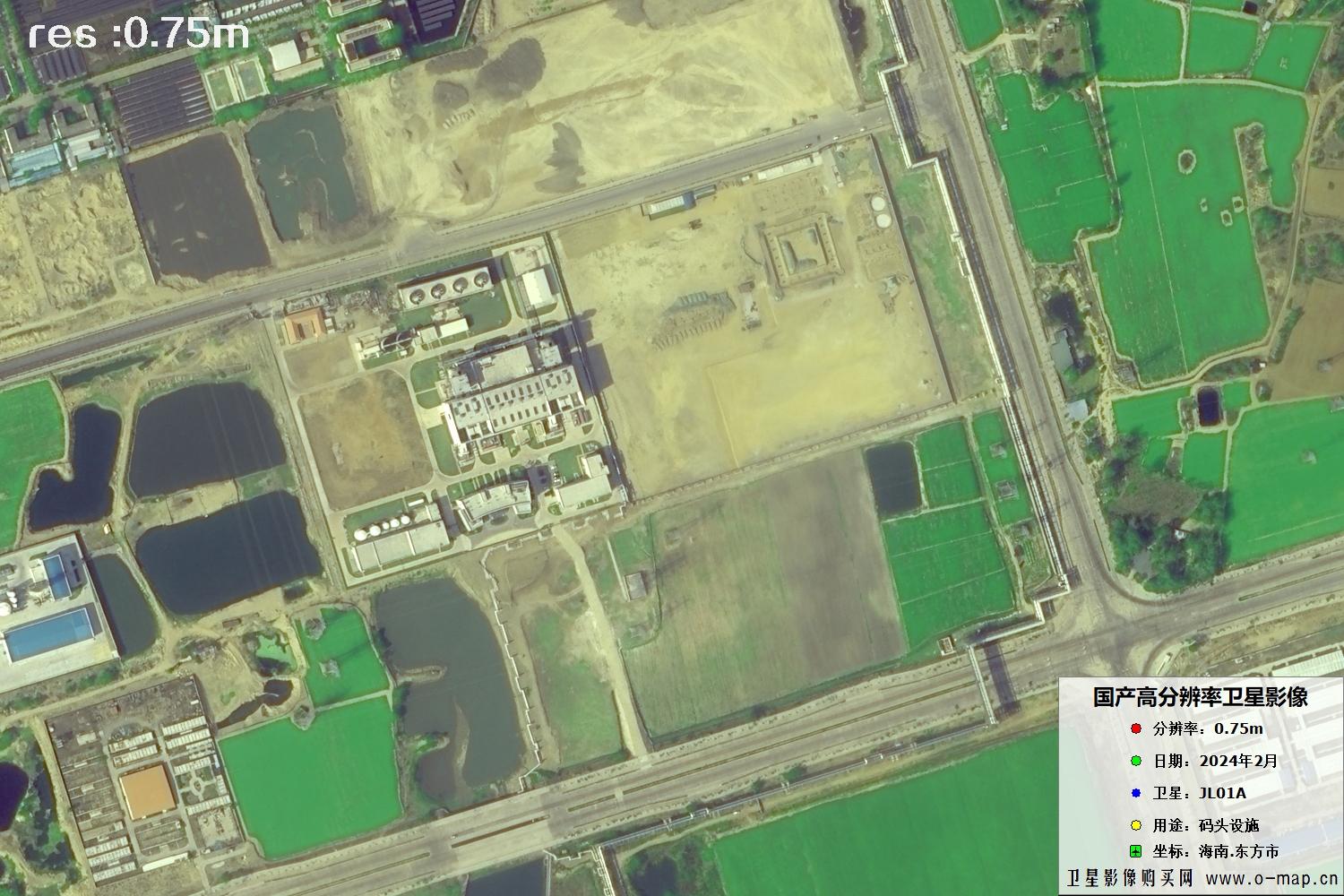 海南省东方市2024年2月份吉林一号卫星图