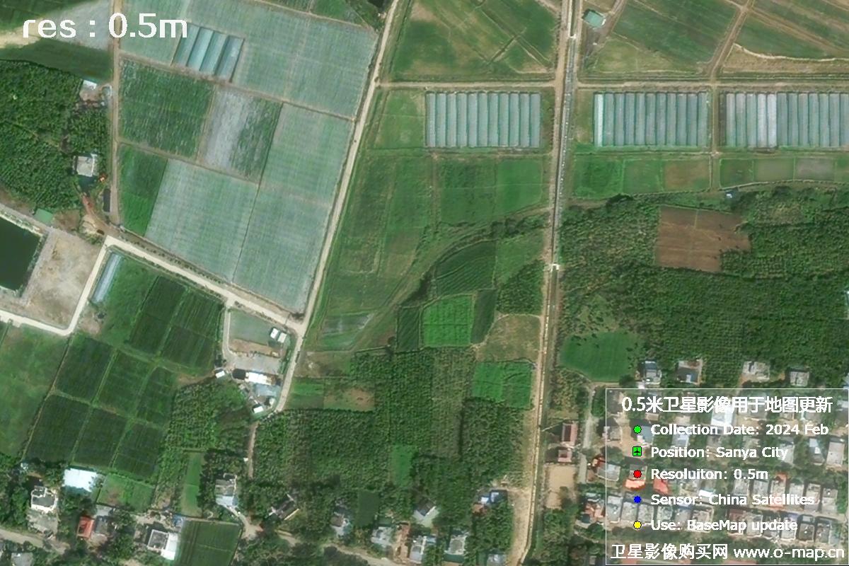 三亚地区2024年2月份0.5米分辨率农田地块卫星图
