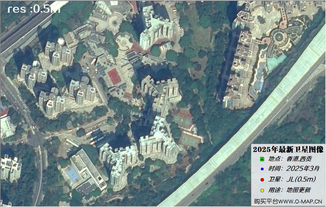 香港西贡2025年最新0.5米吉林一号卫星图像