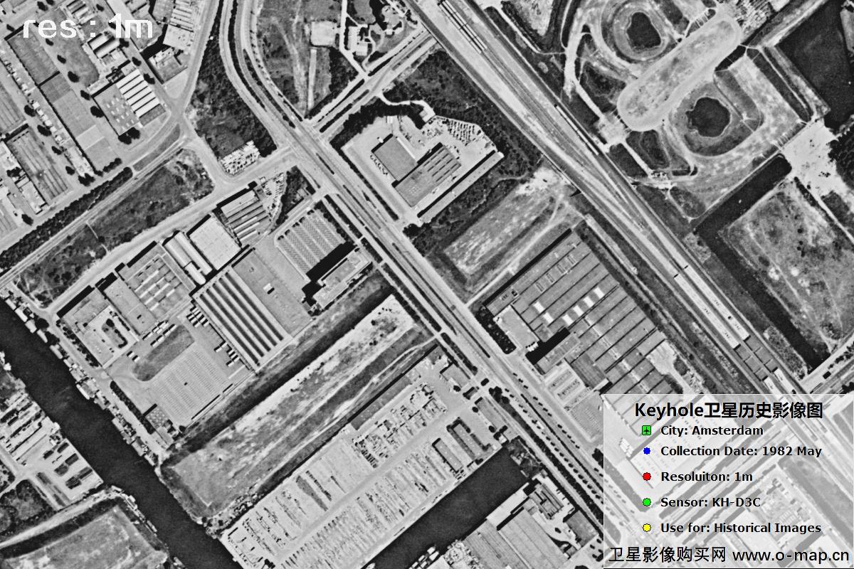 KHD3C卫星1982年拍摄的阿姆斯特丹历史影像图
