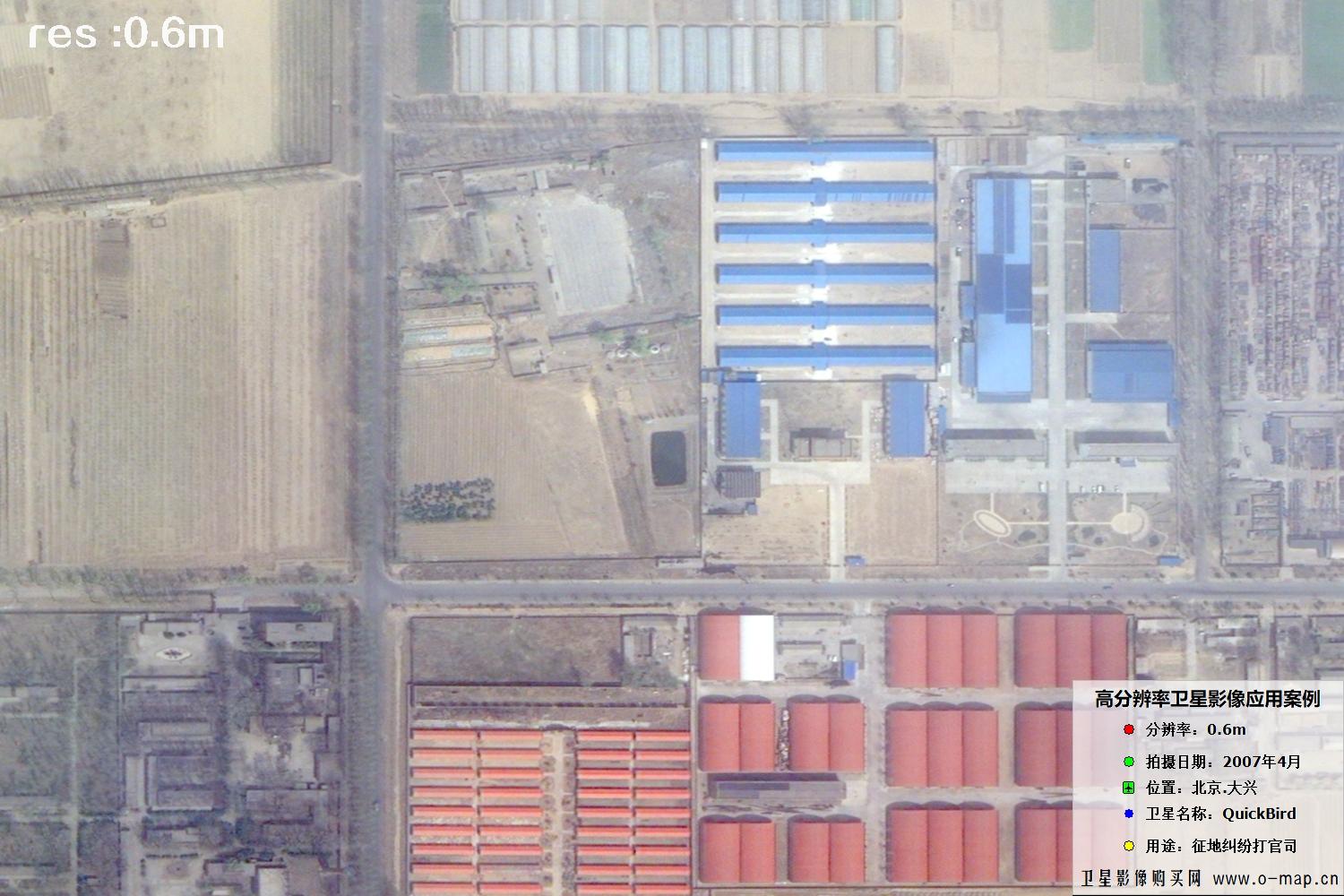 北京市大兴区2007年4月份0.6米QuickBird快鸟卫星影像图