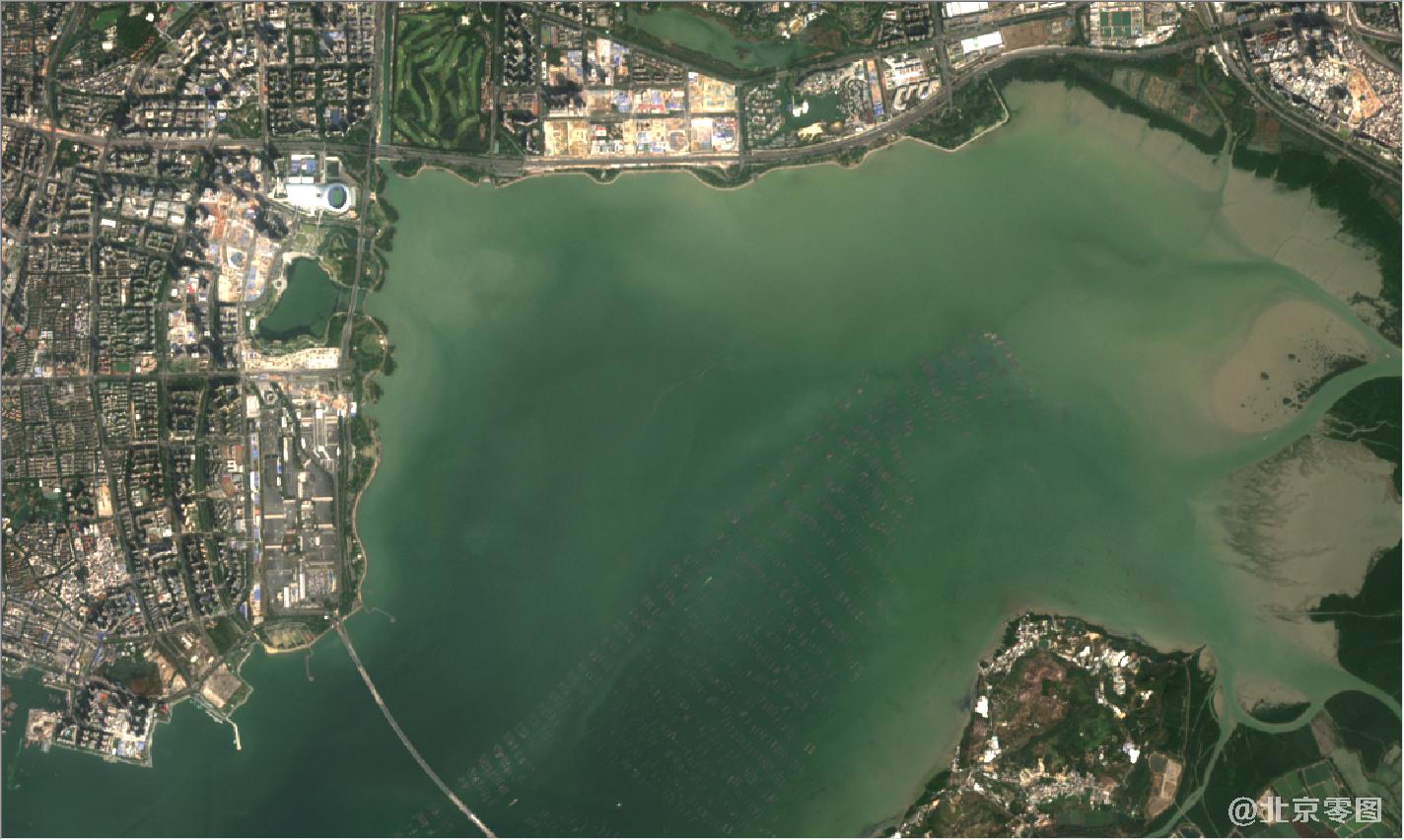 深圳香港地区2021年2月份卫星地图