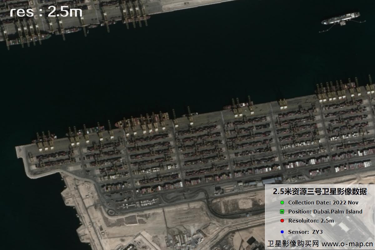 资源三号卫星2022年拍摄的迪拜棕榈岛卫星图片