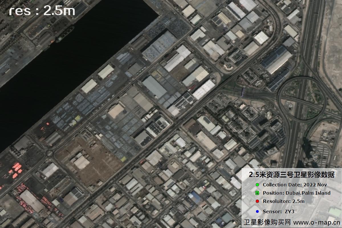 资源三号卫星2022年拍摄的迪拜棕榈岛卫星图片